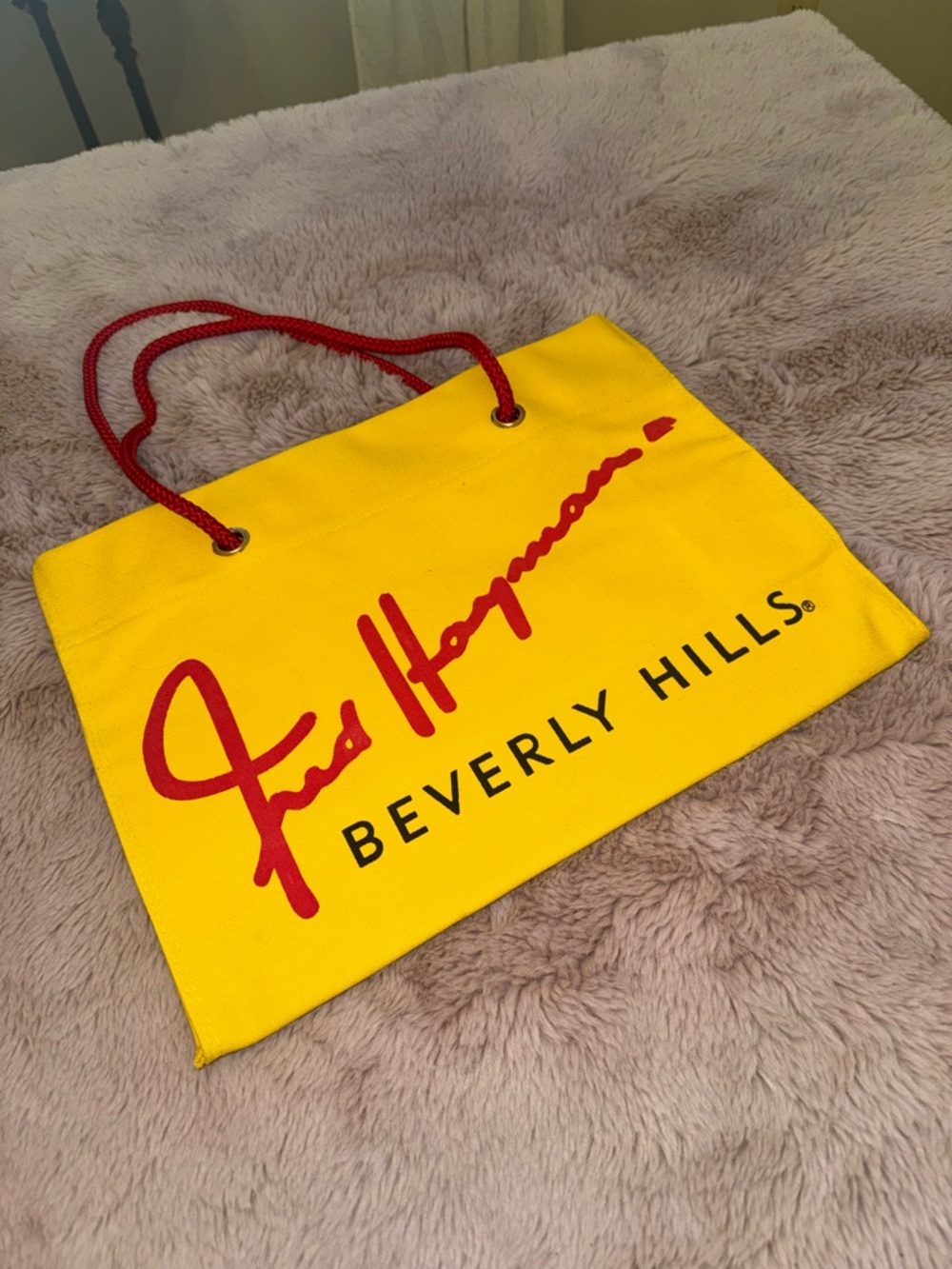 Vintage Fred Hayman Beverly Hills Yellow Canvas Tote
